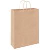 Kraft Paper Bags 50 Pcs. With Handles Brown 32X12X42 Cm