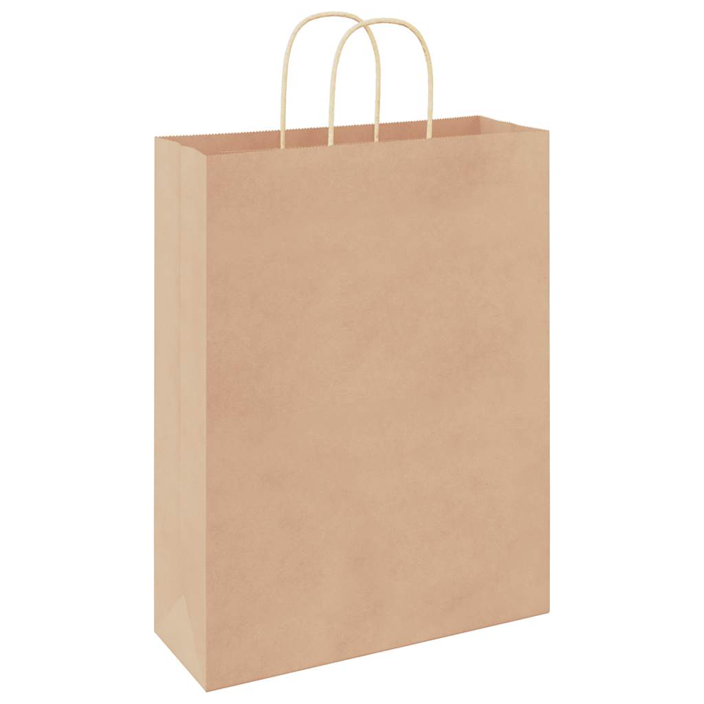 Kraft Paper Bags 50 Pcs. With Handles Brown 32X12X42 Cm