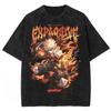 Bakugou Katsuki Print T-shirt Anime My Hero Academia Clothing Men Women Tshirts Retro Washed T Shirt Harajuku Unisex Cotton Tops