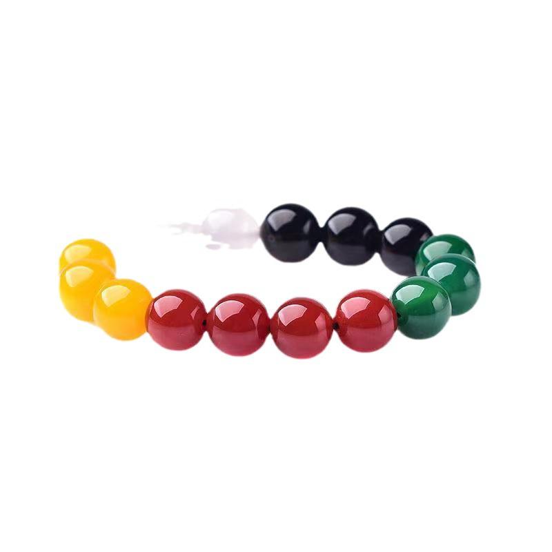 Five Elements Agate & Multi-Treasure Chalcedony Bracelet - Couple Style, Fashionable Crystal Design, Trending.