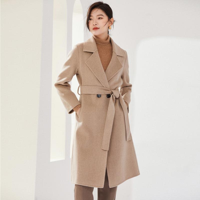 100% Wool Women Coat MODERN NEW SAGA Autumn Wool Long Jacket Handmade Pea Coat Winter Warm Wool Overcoat