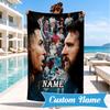 Custom Name Messi's Fiery Legacy Beach Towel Microfiber Beach Towel, Lightweight and Quick-Dry, for Summer Travel, Swimming Pool Gift