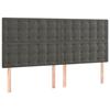 VidaXL Tête de Lit à LED Meuble de Chambre à Coucher Accessoire de Lit Double Tête de Cadre de Lit Intérieur Gris Foncé 3122913