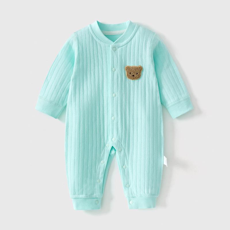 Pure Cotton Newborn Long Sleeve Bodysuit: All-Season, Close-Fitting Pajamas
