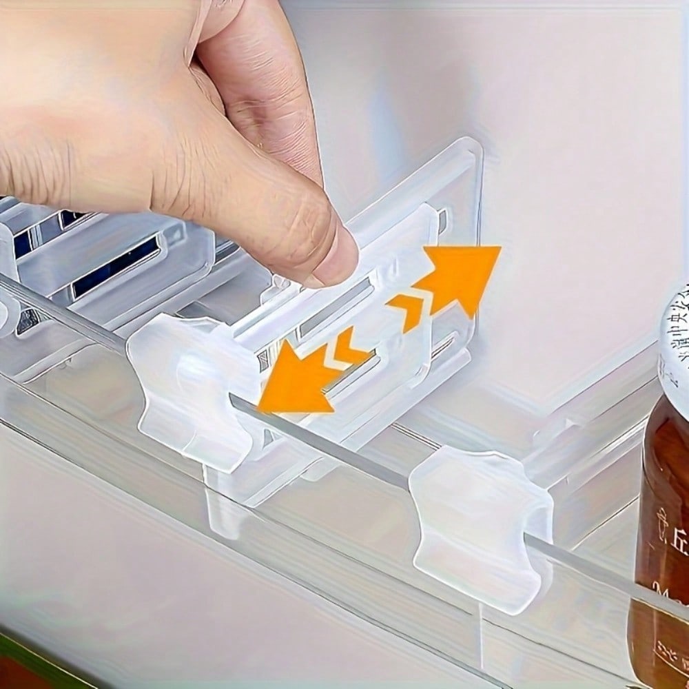 1pcs Adjustable Refrigerator Freezer Organizer - Expandable Bottled Beverage, Sauce Dispenser / Maximize Space Utilization