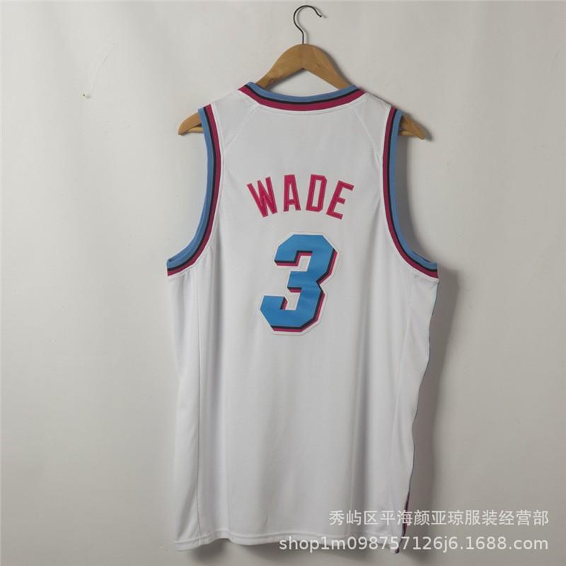 Miami Heat 3 Dwyane Wade Bordado Camisa de Basquete Masculino Feminino Respirável Roupa Esportiva Temporada