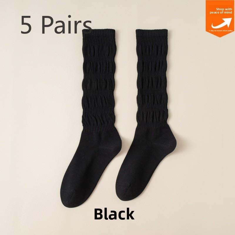 

5 пар женских осенне-зимних хлопковых носков с защитой от скатывания 5 Pairs чёрный