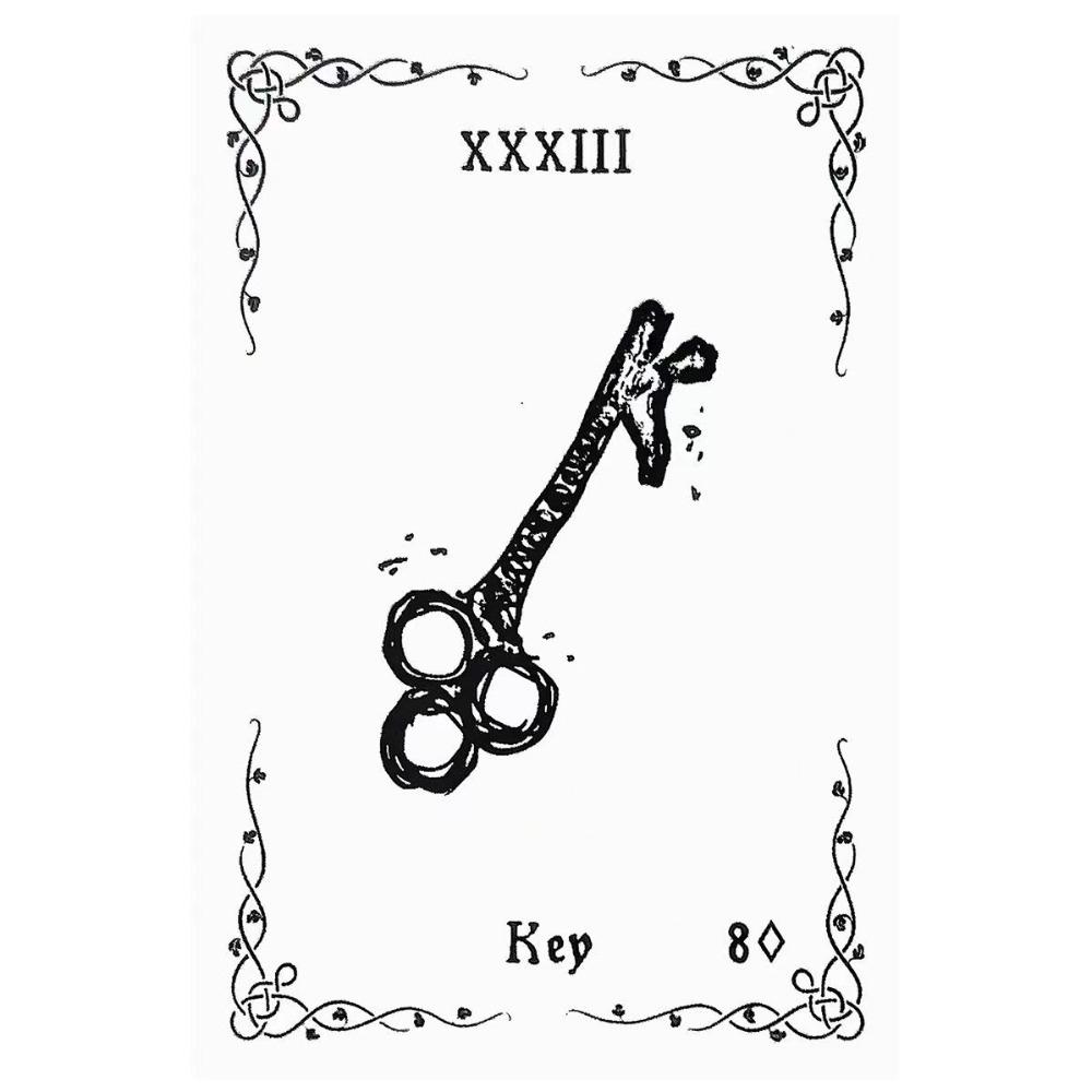 9*6cm Luna Lenormand Deck - 36 Minimalist Black and White Oracle Cards Hand-Drawn Sketch Style