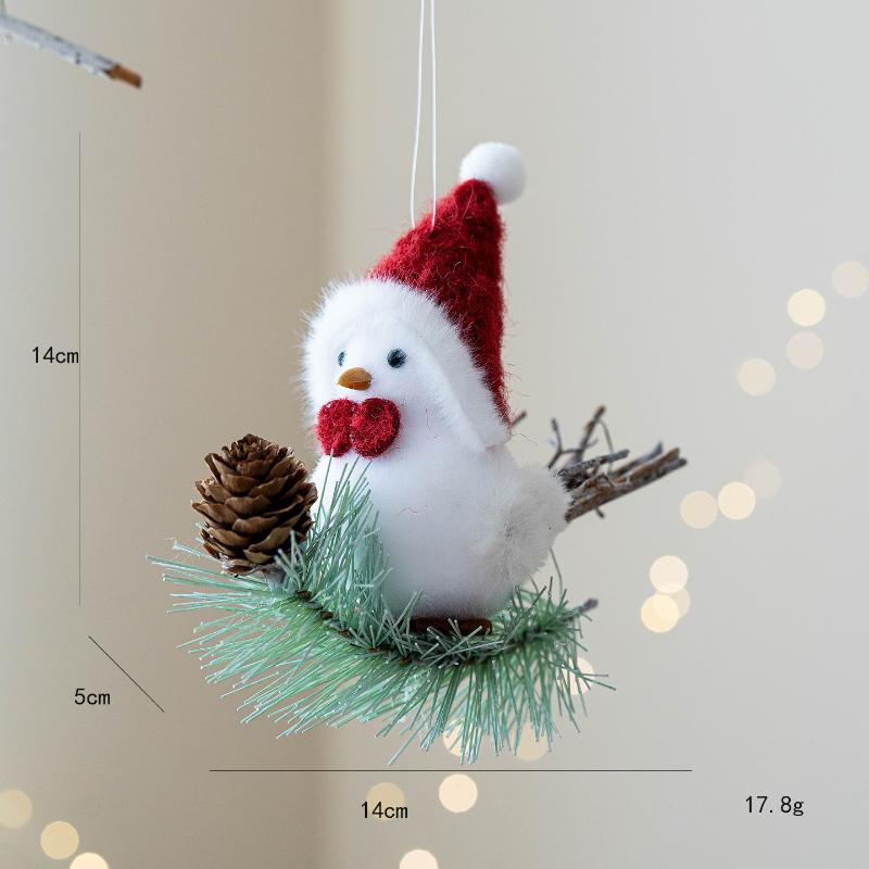 1Pcs Christmas Tree Accessories Cute Animal White Bird Christmas Pendant Home Decoration Office Home Garden Decor Friend Gift