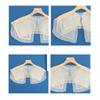 Japanese Women Girl Fake Collar Shawl Scarf Faux Pearls Beading Vintage Shoulder Wrap Sheer Organza Half Shirt Poncho