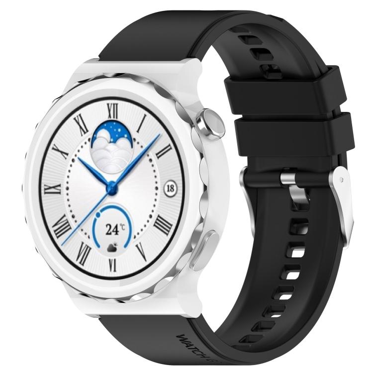 

For Huawei Watch GT 3 Pro 43mm 20mm Protruding Head Silver Buckle Silicone Watch Band For Huawei Watch GT 3 Pro 43mm 20mm чёрный