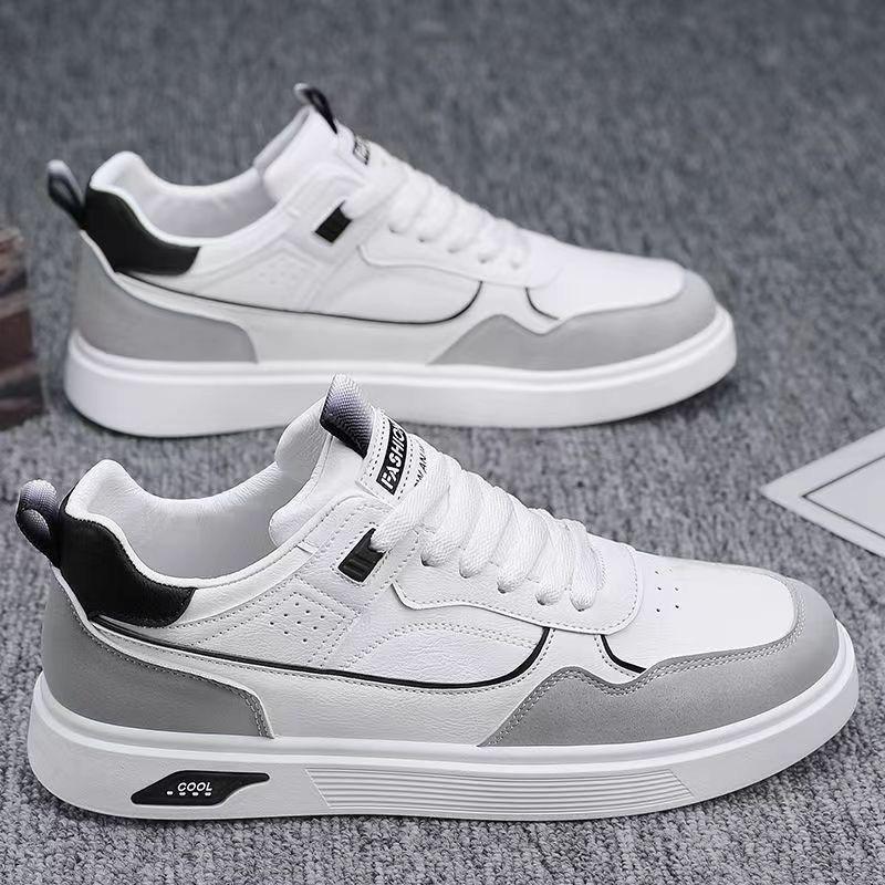 Mens Casual Breathable White Fashion Sports Board Sneakers For Young Men