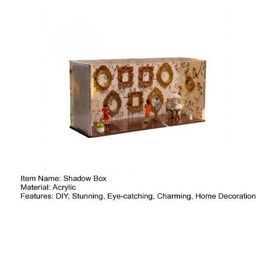 DIY Mini Museum Silhouette Shadow Box Frame Kit with 9 Gold Frames 5 Figurines Custom Memory Display Case Frame for Anniversary Wedding