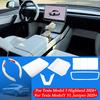 For Tesla Model Y/YL/3 Launch/Juniper 2025+Central Control Storage Armrest Box Sticker White Steering Wheel Cover Accessories
