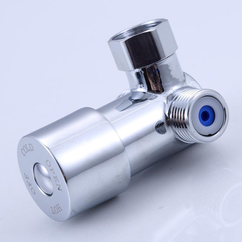 Brass/Zinc Chrome Pipe Thermostat Faucet Cold and Hot Mixing Valve Bathroom Water Temperature Control Faucet Cartridges G1/2'