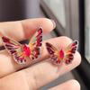 Simple Inlaid Fashion Drop Oil Color Butterfly Brooch Femininity Pin Jacket Crystal Corsage