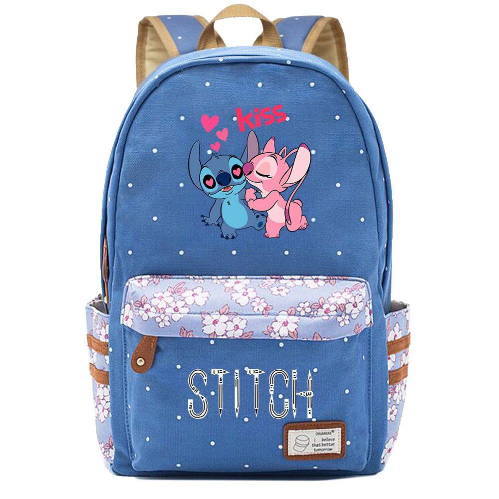 Lilo Stitch Backpack In Pink Or Blue Perfect For School Or Travel Made From High-quality Oxford Cloth