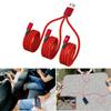 3 in 1 USB Cable, USB to 3x Type-C Connector Power Supply Cord Wire Quick Charging Charge Line Extension Cord