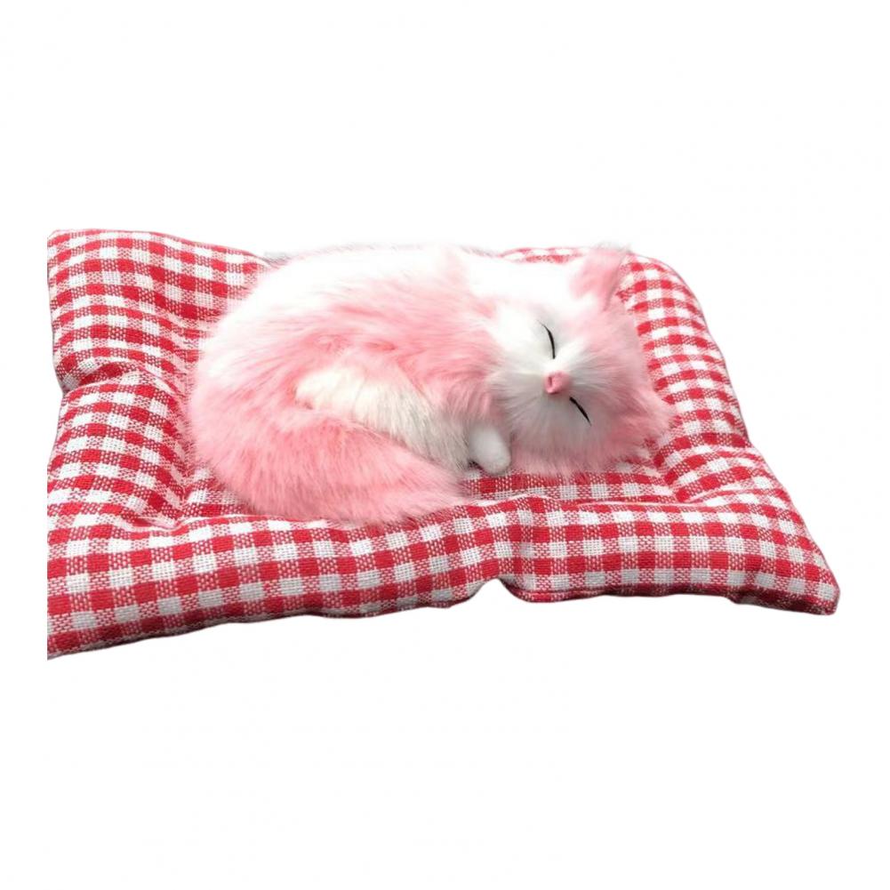 Simulated Sleeping Cat Sleeping Cat Ornament Plush Sleeping Cat Doll with Bamboo Charcoal Mat for Home Car Decor Odor for Office