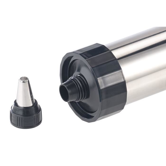 Pistolet À Pâtisserie - ROSENSTEIN & SOHNE - 8 Disques - 8 Douilles - Acier Inoxydable - Aluminium