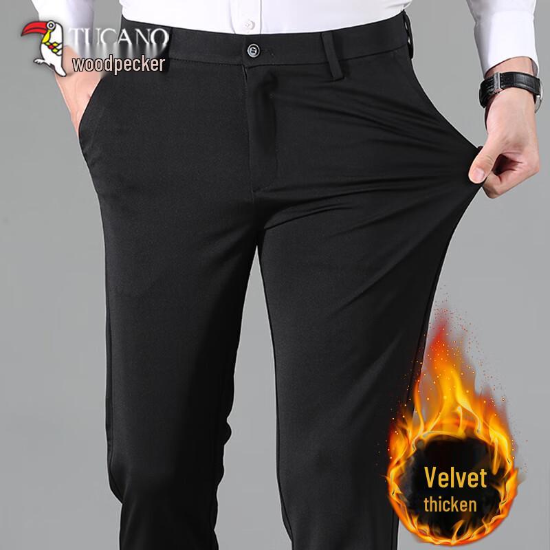 TUCANO Men's Warm Straight Fit Business Casual Pants