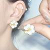 New Super Flash Light Luxury Zircon Flower Stud Earrings Fashion High Sense Earrings Niche Simple Versatile Earrings Ear Jewelry