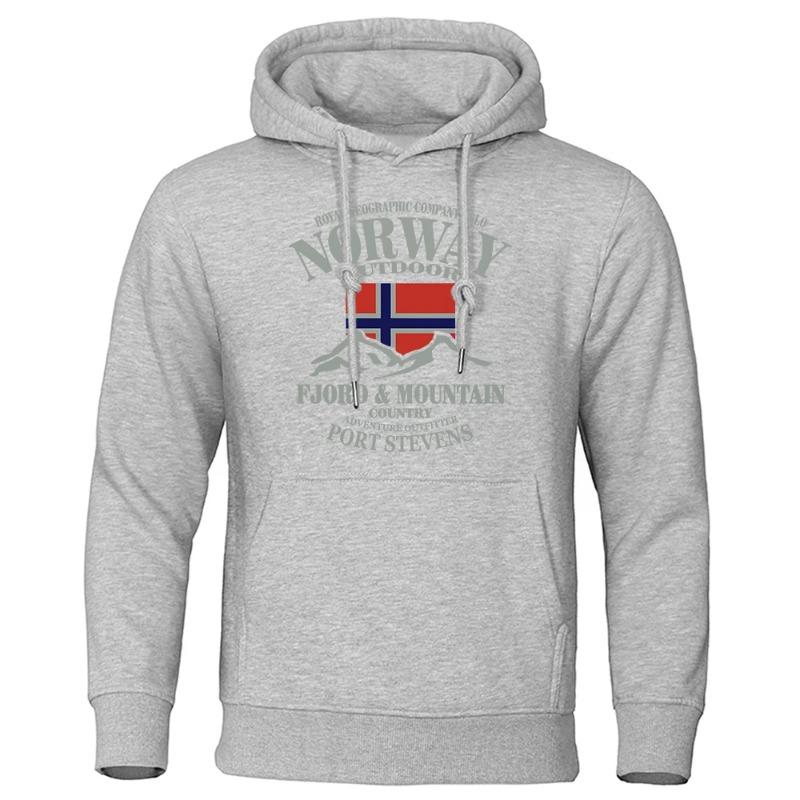 Sweats à capuche Montagne Fjord Norvège pour Homme Automne Street Hoodie Ample Mode de Haute Qualité Sweat à Capuche Surdimensionné Vêtements Décontractés Sweats à Capuche & Sweat-shirts Homme