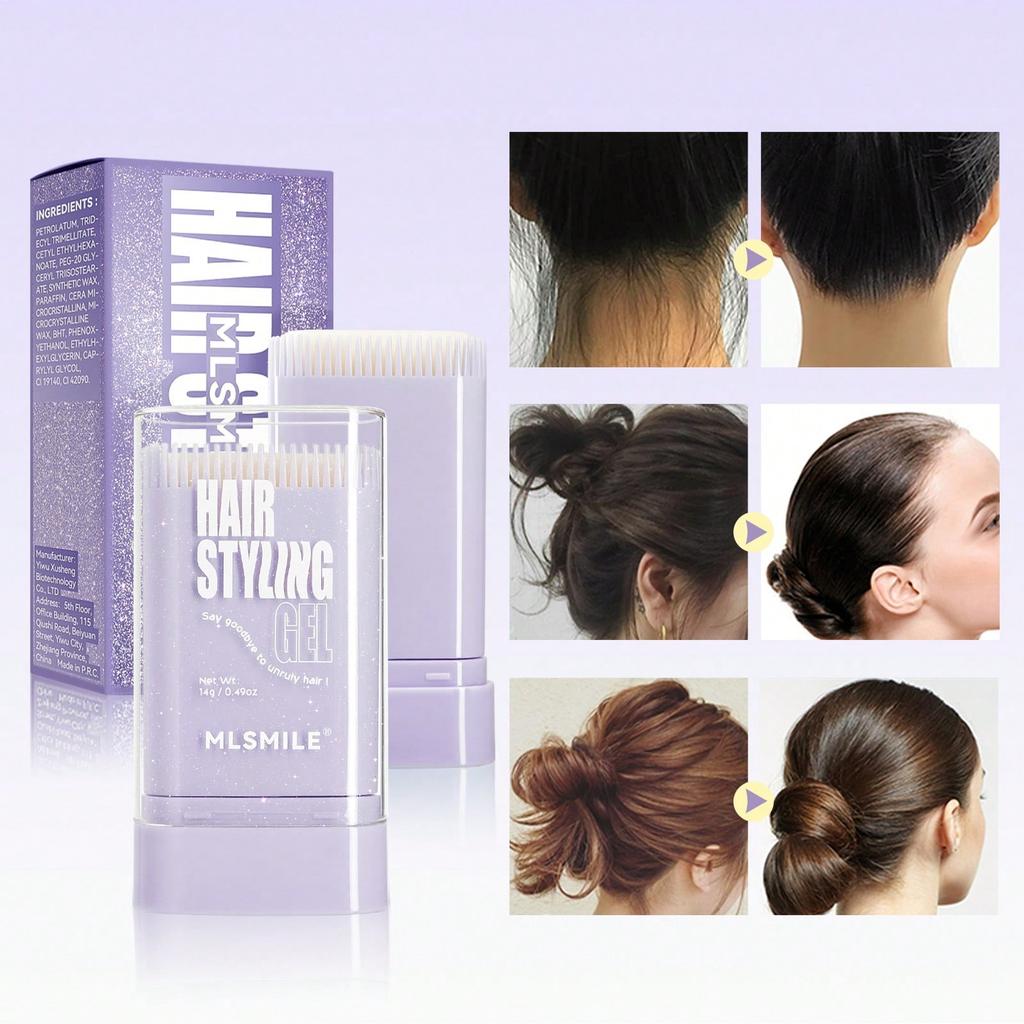 1PC14g Hair Wax Stick, Hair Styling Cream, Comes With Comb Teeth, Long-Lasting Shaping, Improves Fri