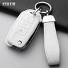 Genuine Leather Auto Key Fob Cover Case Housing Remote Fit For Vw Volkswagen Polo Tiguan Passat B5 B6 B7 Golf 4 5 6 Mk6 Jetta Lavida Fit For Skoda