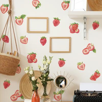 2 stuks Fruit Aardbei Kinderkamer Huis Achtergrond Muur Verfraaiing Muurstickers