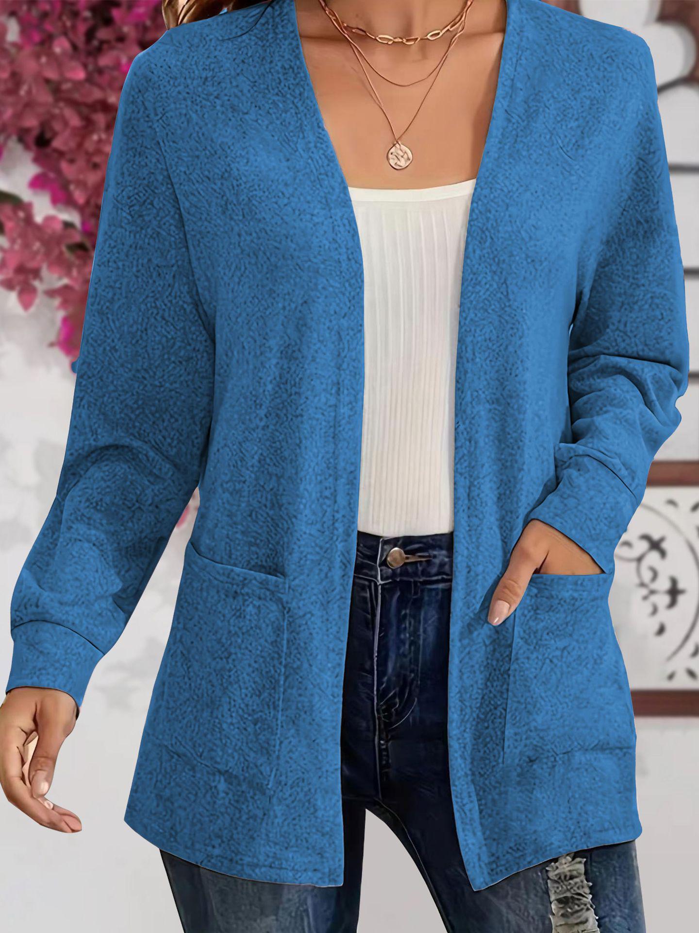 Eleganter Strickcardigan mit langen Ärmeln und Taschen - Herbstkollektion 2025 S