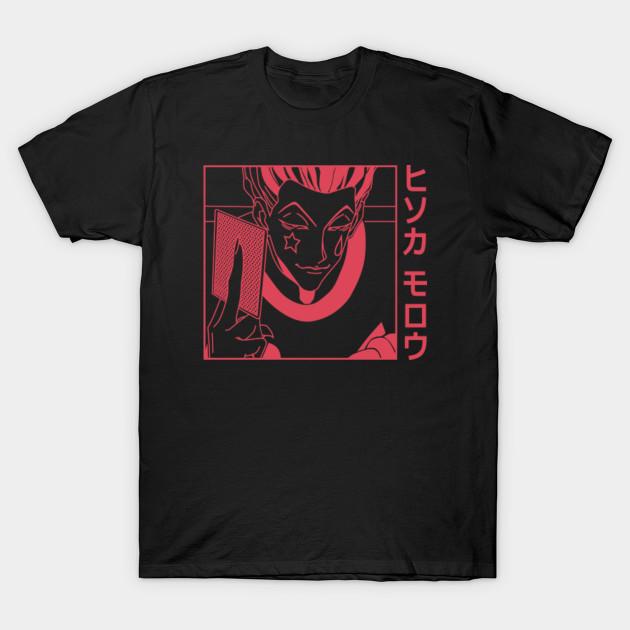 Men Black Print T-shirt Super Large TShirt Hisoka Hunter X Hunter No-Cut Transfer Paper Print Cotton Tshirt
