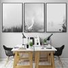 Nature Prints Forest Wall Art River Fall Spruce Trees Pine Winter Foggy Forest Landscape Canvas Painting Wall for Home Decor