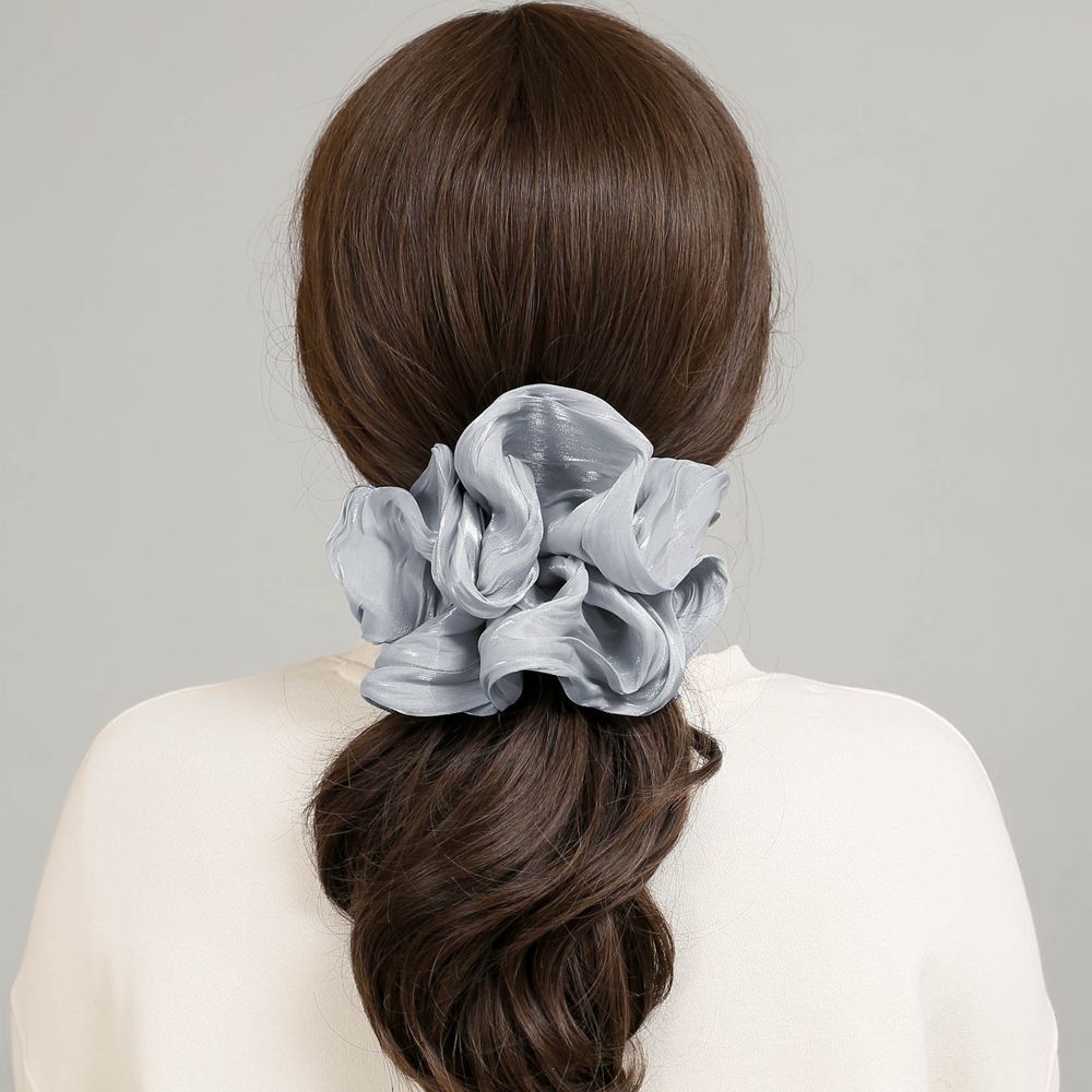 

(Angel Shushu) Блестящая резинка-гофре гопчанг (Серый) Резинка для волос