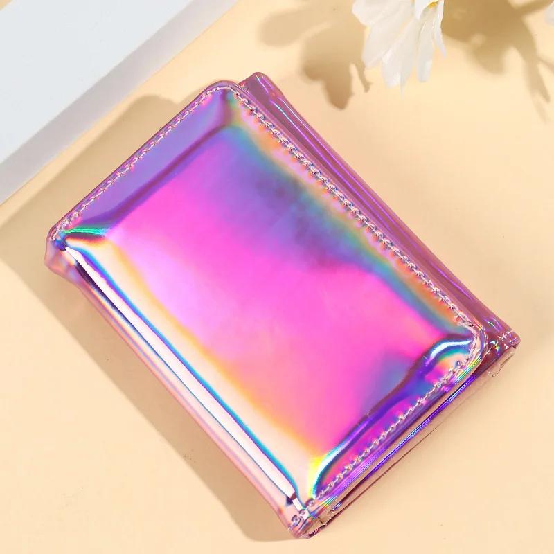 Кожаный кошелек-трифолд маленький тонкий модный с лазерной гравировкой женский кошелек с несколькими отделениями для карт держатель для кредитных и ID-карт женский кошелек 830₽