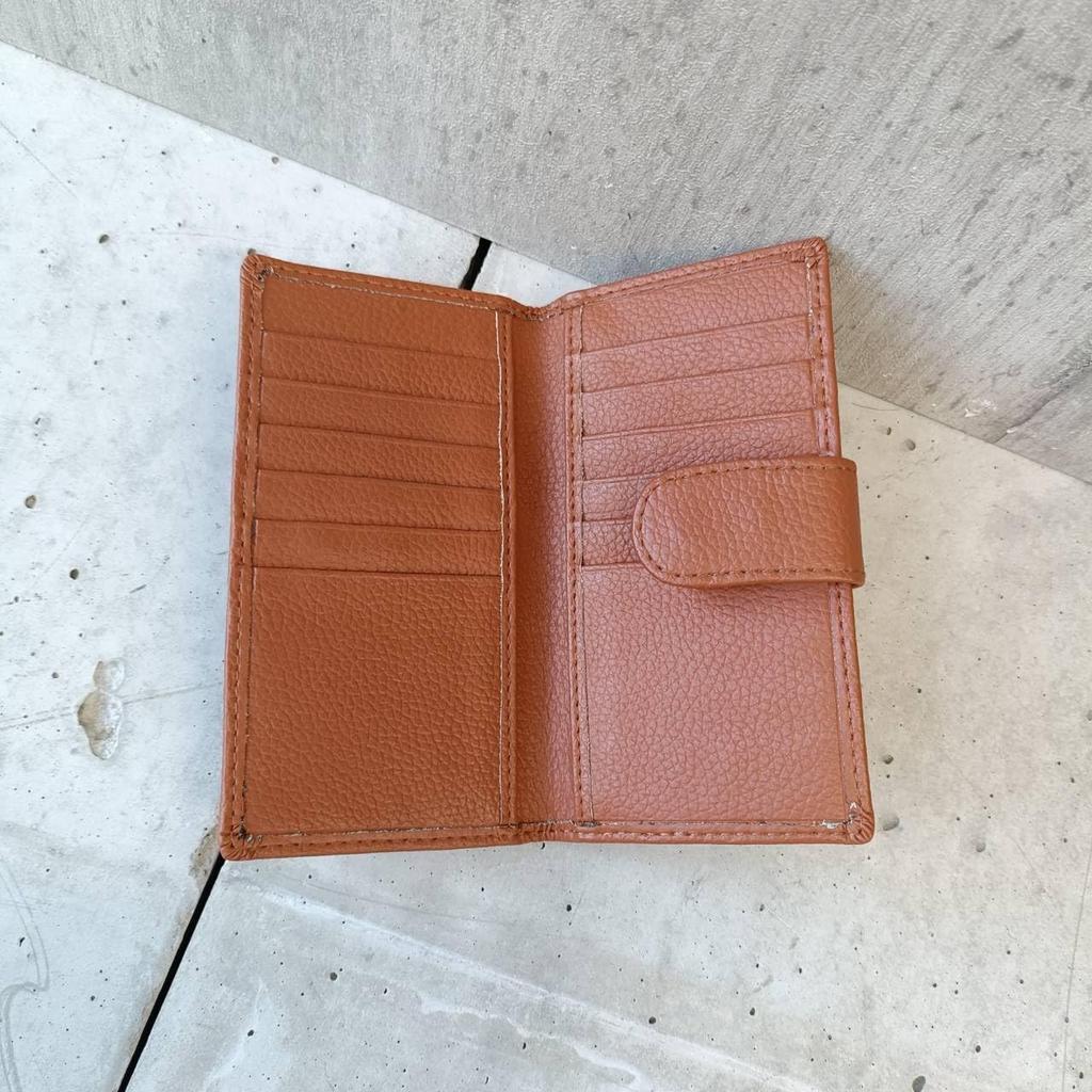 [mauve] Genuine Leather Medium-Size Wallet-Style Card CaseSlim, Perfect Gift for Passport Holder (MCamel)