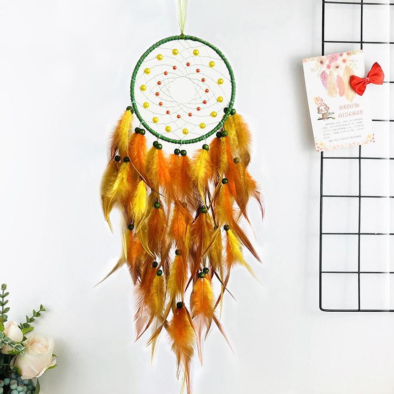 Bedroom Hanging Ornaments Dream Catcher Hand-woven Feather Wind Chime Wall Decor Creative Birthday Festival Gift Home Decoration