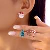 4 Pcs/set Boucles d'oreilles Puces Mignonnes de Noël Pour Femmes Père Noël Cerf Arbre de Noël Homme en Pain d'Épices Boucle d'oreille Émail Bijoux de Fête Cadeaux