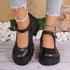 Women Lolita Shoes Japanese Style Mary Jane Shoes for Women Vintage High Heels Platform College Student Pumps  De Mujer