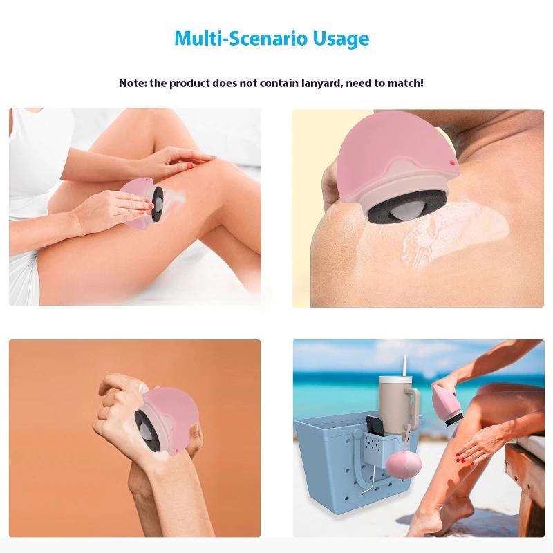 Aplicator cu role din silicon reutilizabil – Bilă de masaj detașabilă pentru creme și seruri, Instrument hipoalergenic pentru îngrijirea pielii