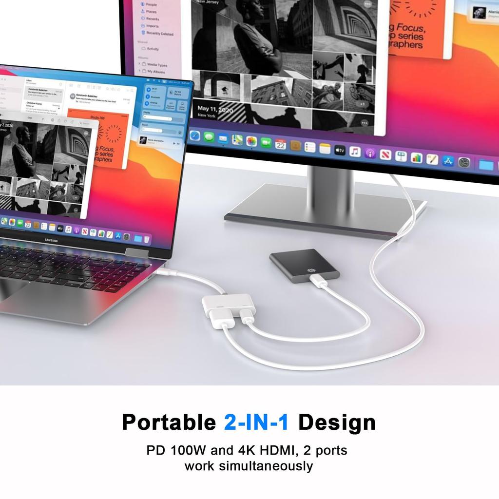 to HDMI Adapter for Connecting iPhone 16 to a to HDMI Adapter with 100W Fast Charging Connecting iPhone Pro Pro Max to an HDTV Projector Monitor USB-C