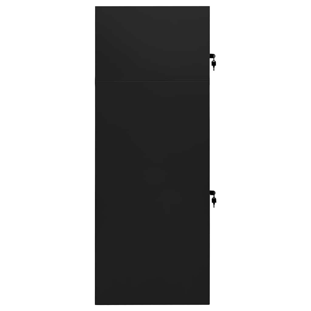 vidaXL Sattelschrank Schwarz 53x53x140 cm Stahl