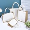 Waterproof Canvas & Linen Handheld Tote Bag - Fashionable & Blank Design