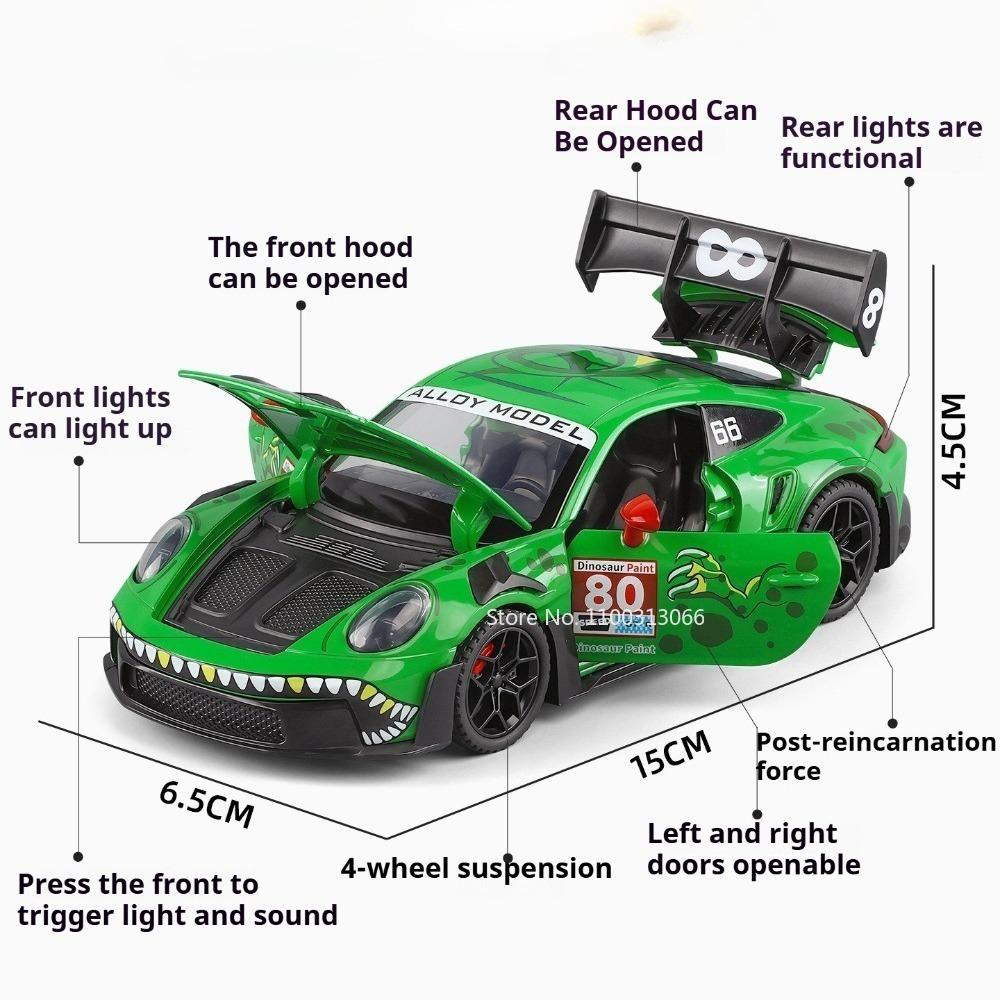 1:32 911 Gt3 Rs Panamera Racing Car Toy Models Alloy Diecast Doors Opened Exquisite Interior Pull Back Ornament Sports Cars Gift
