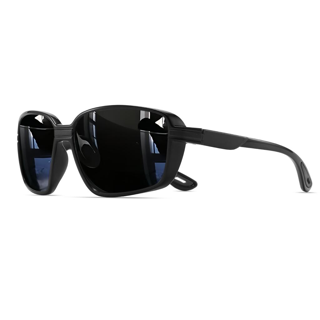 Classic Square Retro Polarized Sports Sunglasses - Oversized Wraparound Frame, UV400 for Fishing, Running, Hiking & Travel