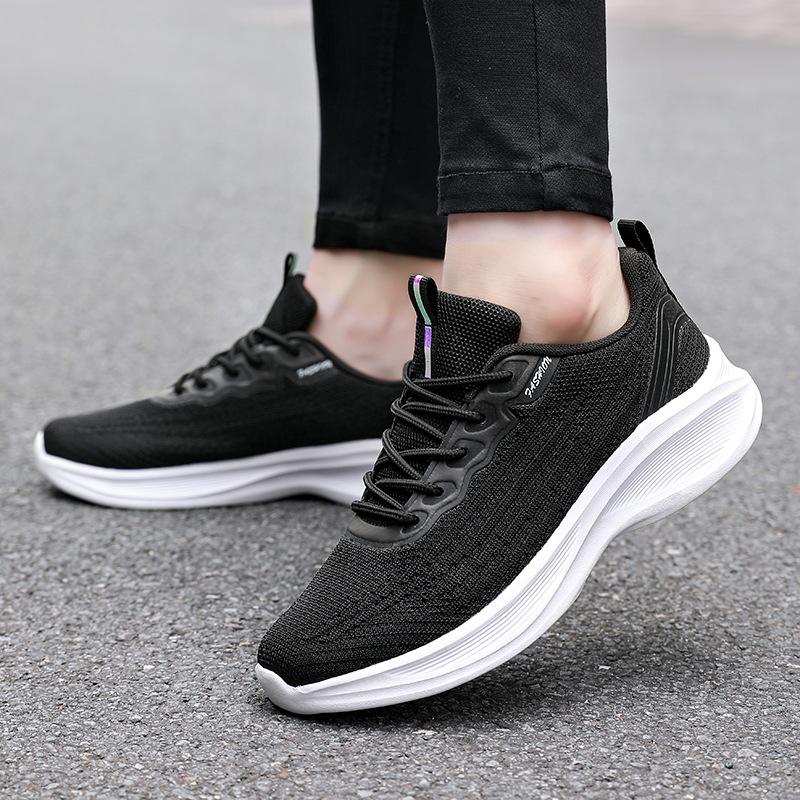 Shoes Spring and Autumn New Soft-soled Lightweight Sports Shoes Mesh Breathable Thick-soled Heightening Casual Running Shoes