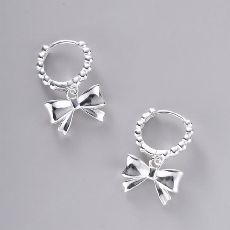 Unique Heart Bowknot Hoop Earrings Fashion Bows Earrings for Women Cute Gift