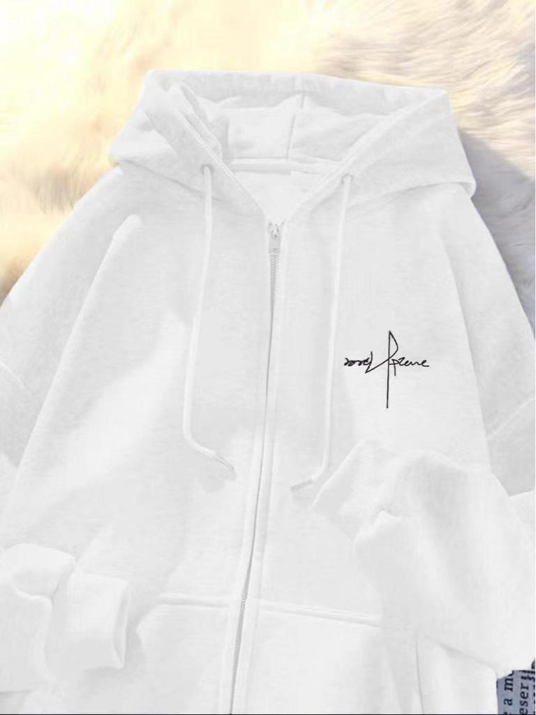 Unisex Trendy Graphic Hooded Cardigan: Versatile, Stylish, Loose-Fit Casual Drawstring Jacket