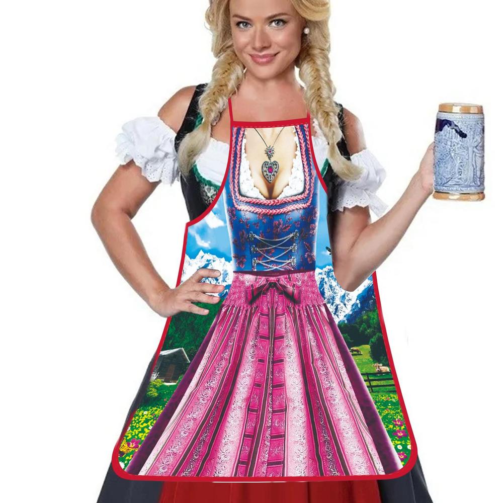 Oktoberfest Apron Personality Sexy Kitchen Waterproof Apron For Woman Delantal Cocina Hombre Barista BBQ Funny Muscle Apron Bibs