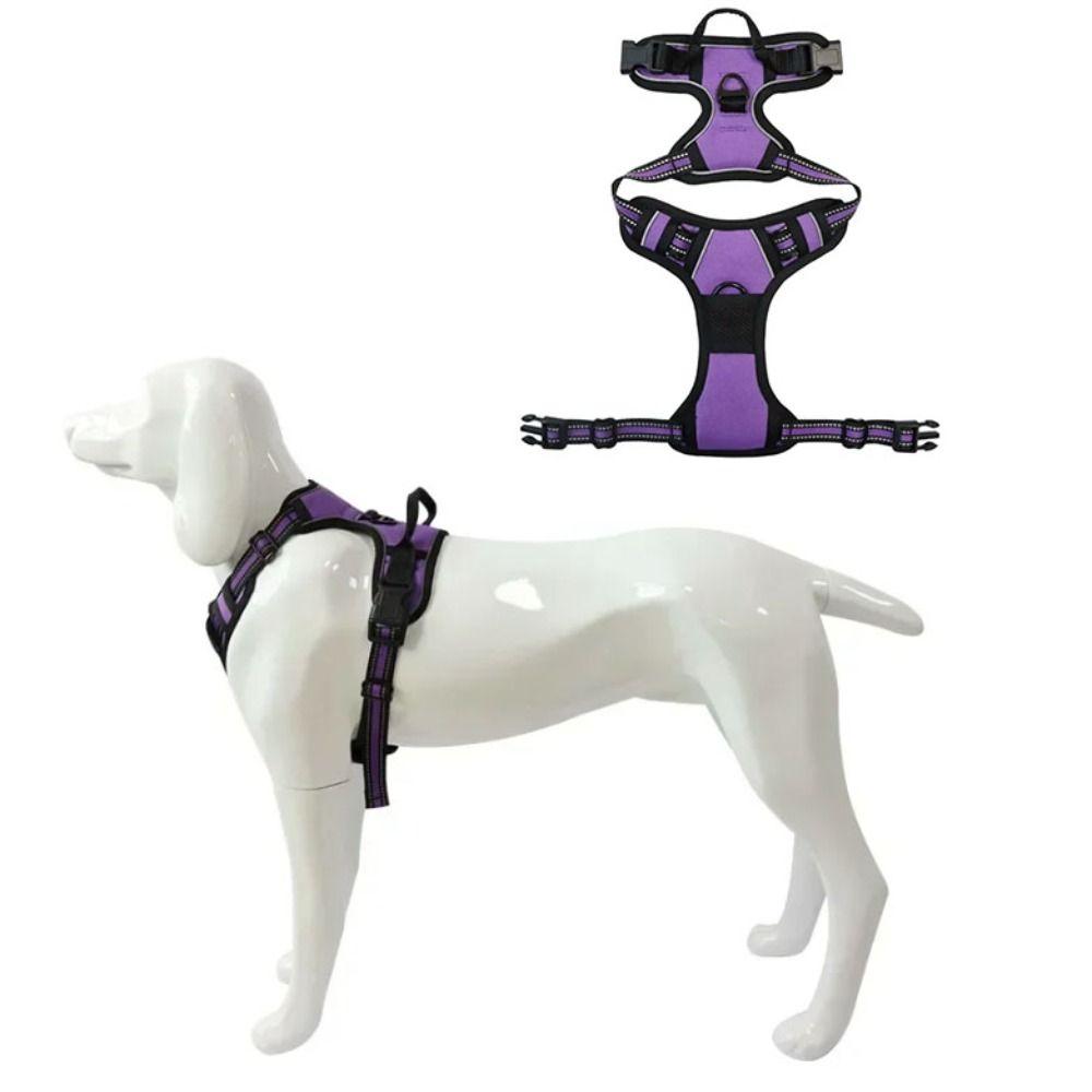 Household Reflective No Pull Dog Harness Vest Nylon Adjustable Dog Chest Strap Breathable Dog Leash Vest Walking Dog
